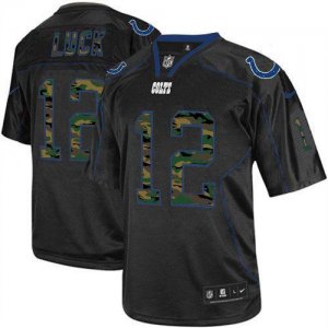Jerseys Factory Cheap Nike Colts #12 Andrew Luck Black Men's Emb