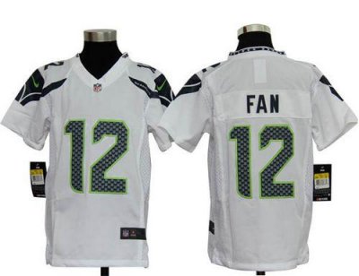 Jerseys Factory Cheap Nike Seahawks #12 Fan White Youth Embroide