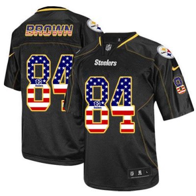 Jerseys Factory Cheap Nike Steelers #84 Antonio Brown Black Men'