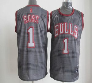 Jerseys Factory Cheap Bulls #1 Derrick Rose Black Rhythm Fashion