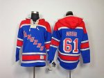 Jerseys Factory Cheap Rangers #61 Rick Nash Blue Sawyer Hooded S