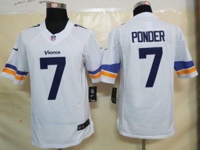 Jerseys Factory Cheap Nike Vikings #7 Christian Ponder White Men