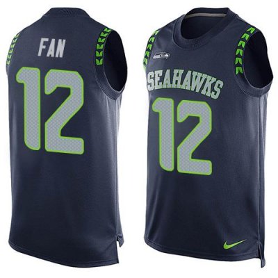 Jerseys Factory Cheap Nike Seahawks #12 Fan Steel Blue Team Colo