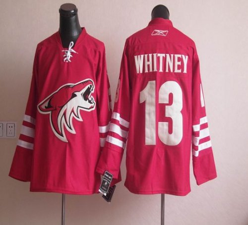 Jerseys Factory Cheap Coyotes #13 Whitney Red Embroidered NHL Je