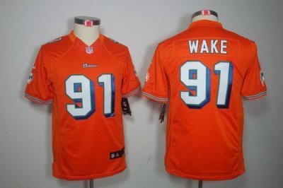 Jerseys Factory Cheap Nike Dolphins #91 Cameron Wake Orange Alte