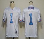 Jerseys Factory Cheap Mitchell And Ness Oilers #1 Warren Moon Wh