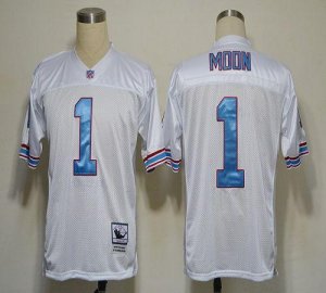 Jerseys Factory Cheap Mitchell And Ness Oilers #1 Warren Moon Wh