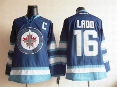 Jerseys Factory Cheap Jets #16 Andrew Ladd Embroidered Dark Blue