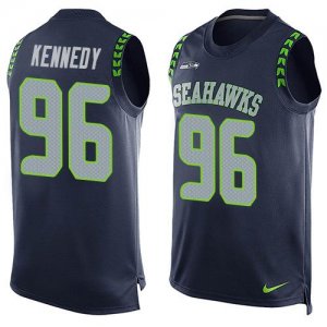 Jerseys Factory Cheap Nike Seahawks #96 Cortez Kennedy Steel Blu