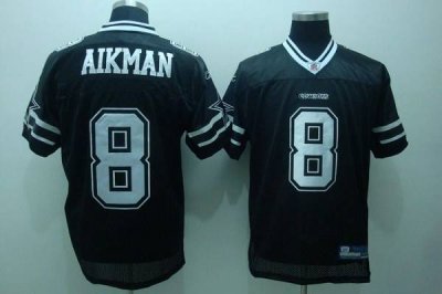 Jerseys Factory Cheap Cowboys #8 Troy Aikman Black Shadow Stitch