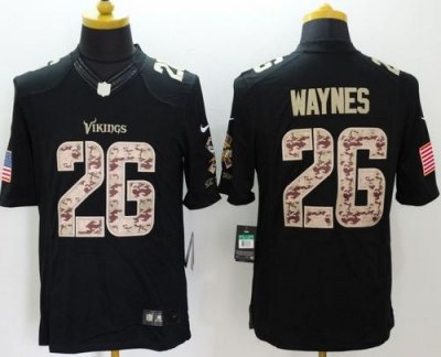 Jerseys Factory Cheap Nike Vikings #26 Trae Waynes Black Men's S