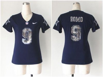 Jerseys Factory Cheap Nike Cowboys #9 Tony Romo Navy Blue Women'