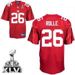 Jerseys Factory Cheap Giants #26 Antrel Rolle Red Super Bowl XLV