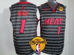 Jerseys Factory Cheap Heat #1 Chris Bosh Black/Grey Groove Final