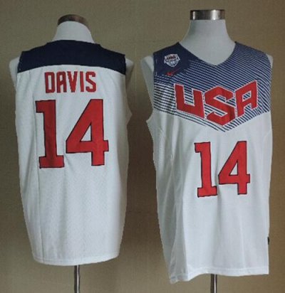 Jerseys Factory Cheap Nike 2014 Team USA #14 Anthony Davis White