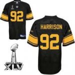 Jerseys Factory Cheap Steelers #92 James Harrison Black With Yel