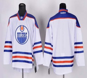 Jerseys Factory Cheap Oilers Blank White Embroidered NHL Jersey