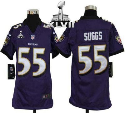 Jerseys Factory Cheap Nike Ravens #55 Terrell Suggs Purple Team