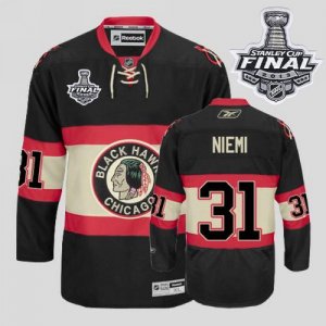 Jerseys Factory Cheap Blackhawks #31 Antti Niemi Embroidered Bla