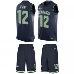 Jerseys Factory Cheap Nike Seahawks #12 Fan Steel Blue Team Colo