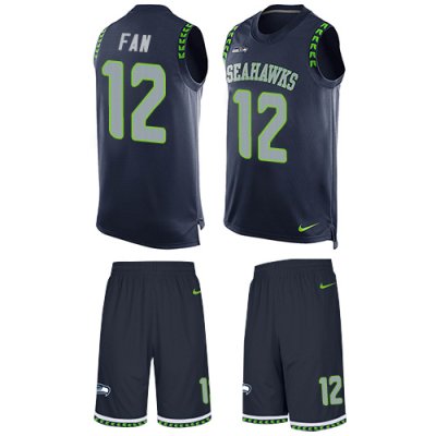 Jerseys Factory Cheap Nike Seahawks #12 Fan Steel Blue Team Colo