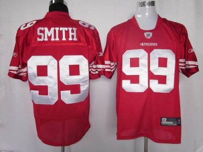 Jerseys Factory Cheap 49ers #99 Aldon Smith Red Stitched NFL Jer