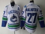 Jerseys Factory Cheap Canucks #27 Malhotra White Embroidered NHL