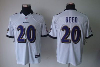 Jerseys Factory Cheap Nike Ravens #20 Ed Reed White Men's Embroi