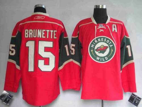 Jerseys Factory Cheap Wild #15 Andrew Brunette Embroidered Red N