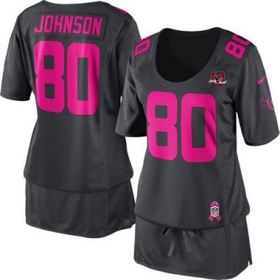 Jerseys Factory Cheap Nike Texans #80 Andre Johnson Dark Grey Wi