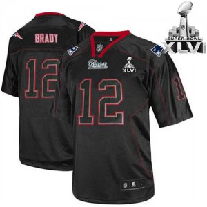 Jerseys Factory Cheap Patriots #12 Tom Brady Lights Out Black Su