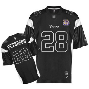 Jerseys Factory Cheap Vikings #28 Adrian Peterson Black Shadow T