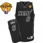 Jerseys Factory Cheap Heat Finals Patch #6 LeBron James Black Sh
