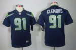Jerseys Factory Cheap Nike Seahawks #91 Chris Clemons Steel Blue