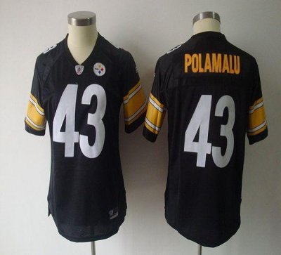 Jerseys Factory Cheap Steelers #43 Troy Polamalu Black Women's T