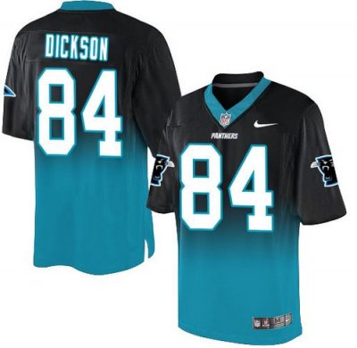 Jerseys Factory Cheap Nike Panthers #84 Ed Dickson Black/Blue Me