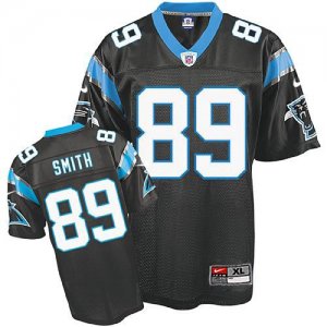Jerseys Factory Cheap Nike Panthers #89 Steve Smith Black Stitch