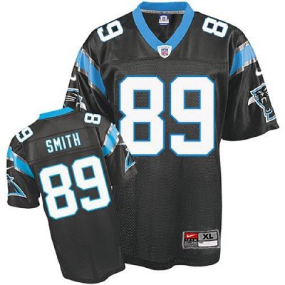 Jerseys Factory Cheap Nike Panthers #89 Steve Smith Black Stitch