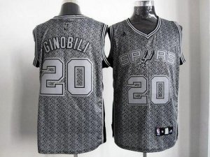 Jerseys Factory Cheap Spurs #20 Manu Ginobili Grey Static Fashio
