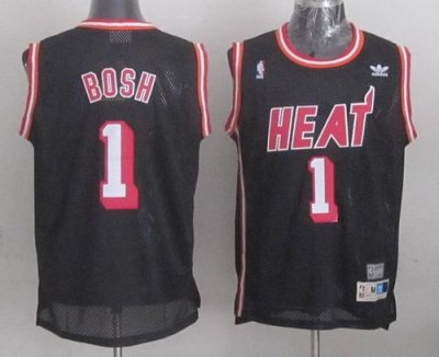 Jerseys Factory Cheap Heat #1 Chris Bosh Black Hardwood Classics