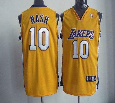 Jerseys Factory Cheap Lakers #10 Steve Nash Yellow Home Revoluti