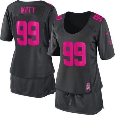 Jerseys Factory Cheap Nike Texans #99 J.J. Watt Dark Grey Women'