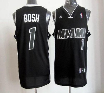 Jerseys Factory Cheap Revolution 30 Heat #1 Chris Bosh Black/Whi