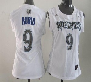 Jerseys Factory Cheap Timberwolves #9 Ricky Rubio White Women Fa