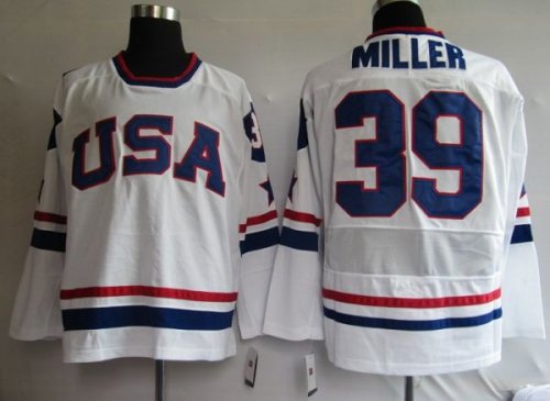 Jerseys Factory Cheap 2010 Olympic Team USA #39 Ryan Miller Embr