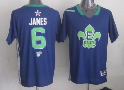 Jerseys Factory Cheap Heat #6 LeBron James Navy Blue 2014 All St