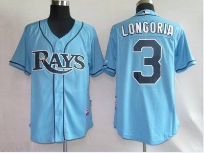 Jerseys Factory Cheap Rays #3 Evan Longoria Light Blue Embroider