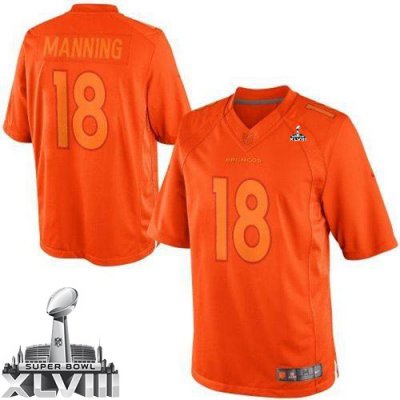 Jerseys Factory Cheap Nike Broncos #18 Peyton Manning Orange Sup