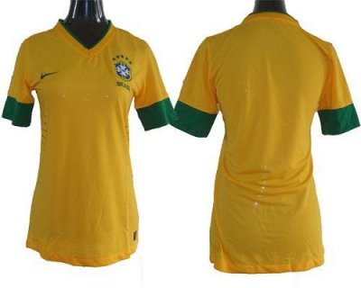 Jerseys Factory Cheap Brazil Blank Yellow Home Women Soccer Coun