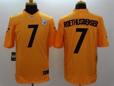 Jerseys Factory Cheap Nike Steelers #7 Ben Roethlisberger Gold M